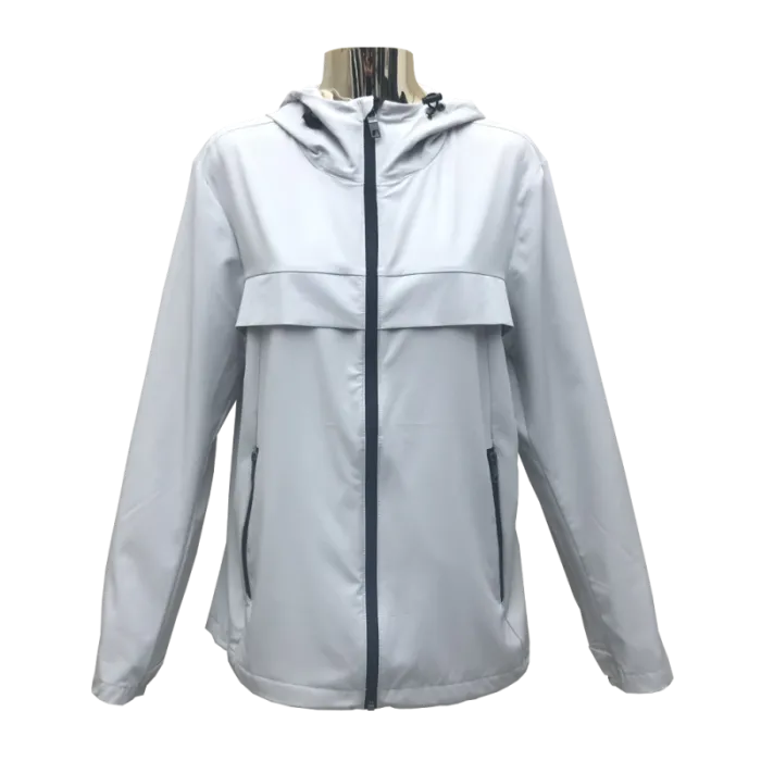 Ġakketta ħafifa b'saff wieħed tan-nisa bl-abjad